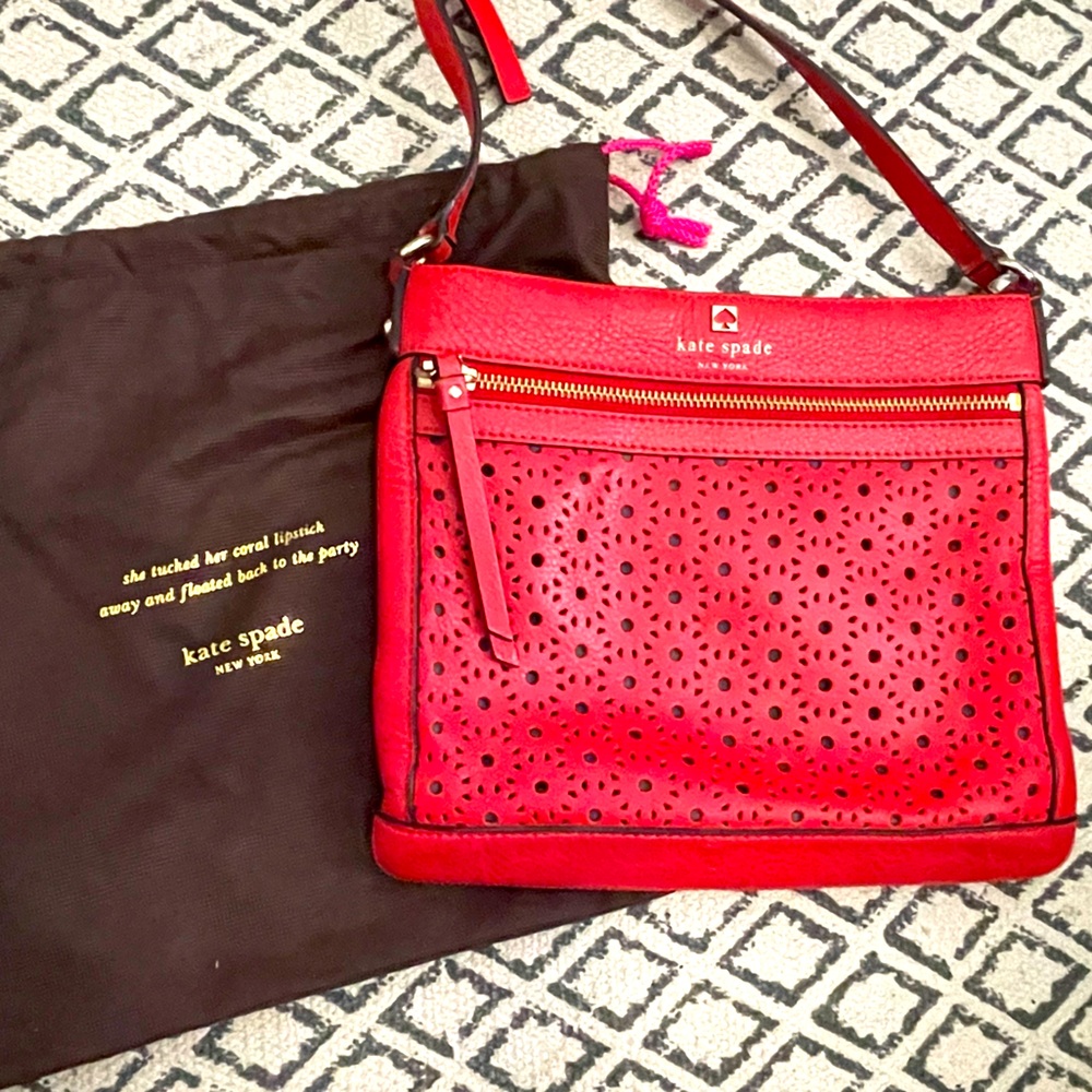 Kate Spade red crossbody vintage bag with original dust bag